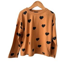 Zara Kids Long Sleeve Shirt Black Heart Pattern